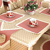 Classic Multi-color Jacquard Floral Polyester Cotton Blend Table Cloths