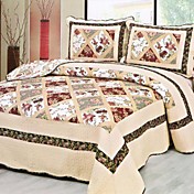 3pcs traditionellen Blumenmuster gewaschener Baumwolle Decke gesetzt