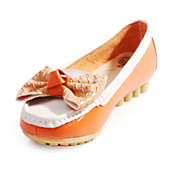 Elegant Leather Flat Heel Loafers & Slip-ons With Bowknot Honeymoon Shoes (More Colors)
