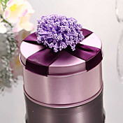 Round Metal Favor Tin With Flower (Set of 6)