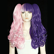 Lolita Curly Wig Inspired by Pink and Purple Mixed Color 60cm Sweet  with Fringe