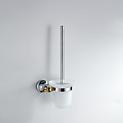 Contemporary Style Chrome Finish Wall Mounted Zinc Alloy Toilet Brush Holder Rack