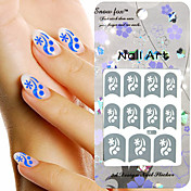 3PCS Mixed-style Paper Nail Art Image Stamp Stickers LK Series No.22