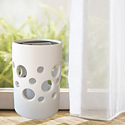 Cylindre froide lumière blanche en céramique Pot solaire Lumières avec bulles (couleur aléatoire)