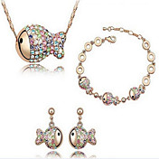Alloy With Crystal / Rhinestone Women's Jewelry Set Including Necklace,Earrings,Bracelet(More Colors)