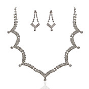 Shining Czech Rhinestones With Alloy Plated Wedding Jewelry Set,Including Necklace And Earrings