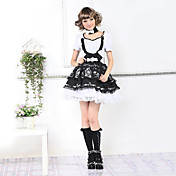 Sweety Short Sleeve Short Black and White Cotton School Lolita Dress