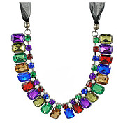 Piedras preciosas-como la seda de la Mujer Ribon Collar