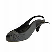 Satin Kitten Heel Peep Toe With Buckle Party / Evening Shoes