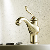 Ti-PVD Finish Antique Style Centerset Brass Bathroom Sink Faucets