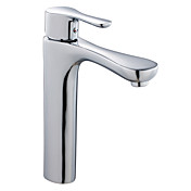 Chrome Finish Contemporary Style Centerset Brass Bathroom Sink Faucet