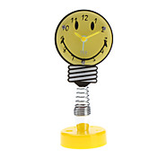 Spring Base 3" Smiling Face Style Analog Alarm Clock (Yellow)