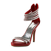 Gorgeous Leatherette Stiletto Heel sandaler med Rhinestone Party / Evening Sko