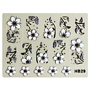 3PCS 3D Nail Art Stickers HB Series No.6 Black Cartoon Transparent