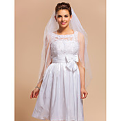 Todelt Fingerspids Wedding Veil Med Beaded Edge