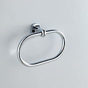 Moderne stil Chrome Finish Veggmontert Brass Circle Ring Towel Ring