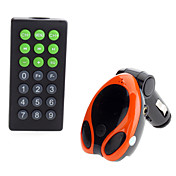 Universal delicado memoria Reproductor de MP3 FM Modulator con memoria de 2G de control remoto para los coches (Orange, la ayuda SD / MMC / TF)