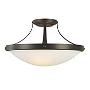120W Rodada Transitional luz de teto semi-embutida com 3 luzes e Opal gravado máscara de vidro