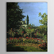 Pintura a óleo famosa Um Jardim em flor por Claude Monet