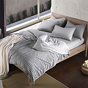 4pcs karen Streifen Baumwolle Jersey Bettbezug Set
