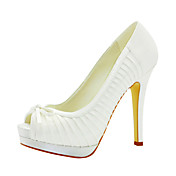 Beautiful Satin Stiletto Heel Peep Toe With Ruched Wedding Shoes (More Colors)