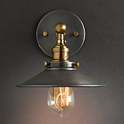 60W Luz minimalista pared rústica con la cortina de metal Negro
