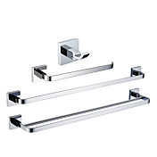 Chrome Finish Brass Bathroom Accessory Sets (Include Robe Hooks,Towel Rings,2 Towel Bars)