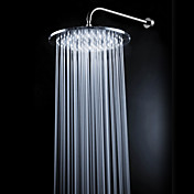 Chrome Finish Brass 10-inch White Color LED Round Ceiling Shower Head