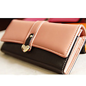 Bonito mulheres Contraste Cor Buckle PU Carteira