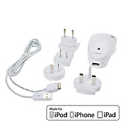 CAPDASE USB Power Adapter & Kabel mit Universal AC Stecker für iPhone, iPad, iPod (MFi Certificate)