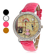 Unisex fai da te Cat Style PU analogico al quarzo orologio da polso (colori assortiti)