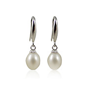 Charming 925 Sterling Silver Pearl Drop Earrings