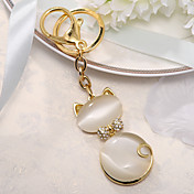 Cute Opal Cat Keyring