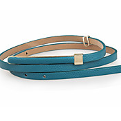 Damenmode Einfache Little Metal Platz PU Thin Gürtel
