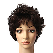 100% Human Hair Short Black Wavy Hair Wig
