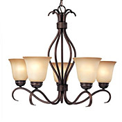 Chandelier Transitional 300W com 5 Up máscaras de vidro em estilo urbano