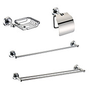 Brass Chrome Finish Bathroom Accessory Sets (Include Soap Holders,Toilet Roll Holders,2 Towel Bars)