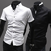 Men's Stand Fashion Slim Short Sleeve Shirt