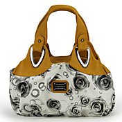 Women's Rose Print Yellow Bag(31cm*10cm*20cm)