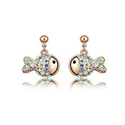 Charming Fish Cut Alloy Crystal Stud Earrings(More Colors)