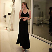 Dame scoop neck backless Maxi Strap Dress