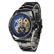 Männer Water Resistant Design Stahl Mechanische Analog-Armbanduhr (schwarz)