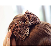 Vrouwen Super Big Leopard Print Bow Hair Clip