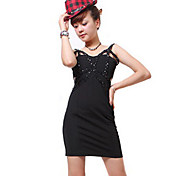 Zhi Yuan Strap Cut Out Rhinestone Slim Dress