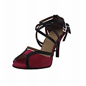 Customized Women's Leatherette Ankle Strap Latin / Ballroom Dance Shoes With Rhinestone
