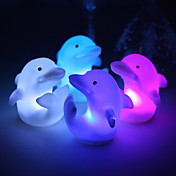 Lovely Vinyl Dolphin LED Lamp - Set of 4 (Color Changing, Built-in Botton Cell)