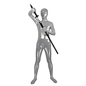 Zilver Spandex Unisex Full Body Zentai (zonder zwaard)