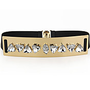 Damen Luxuriöse Diamant Mounted Lange Metal Belt