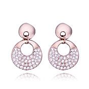 Unieke Rose Gold Plated Ronde kristallen oorbellen