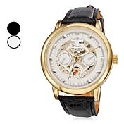 Herren-Handgelenk-Art PU Hohle Analog Mechanische Uhr (verschiedene Farben)